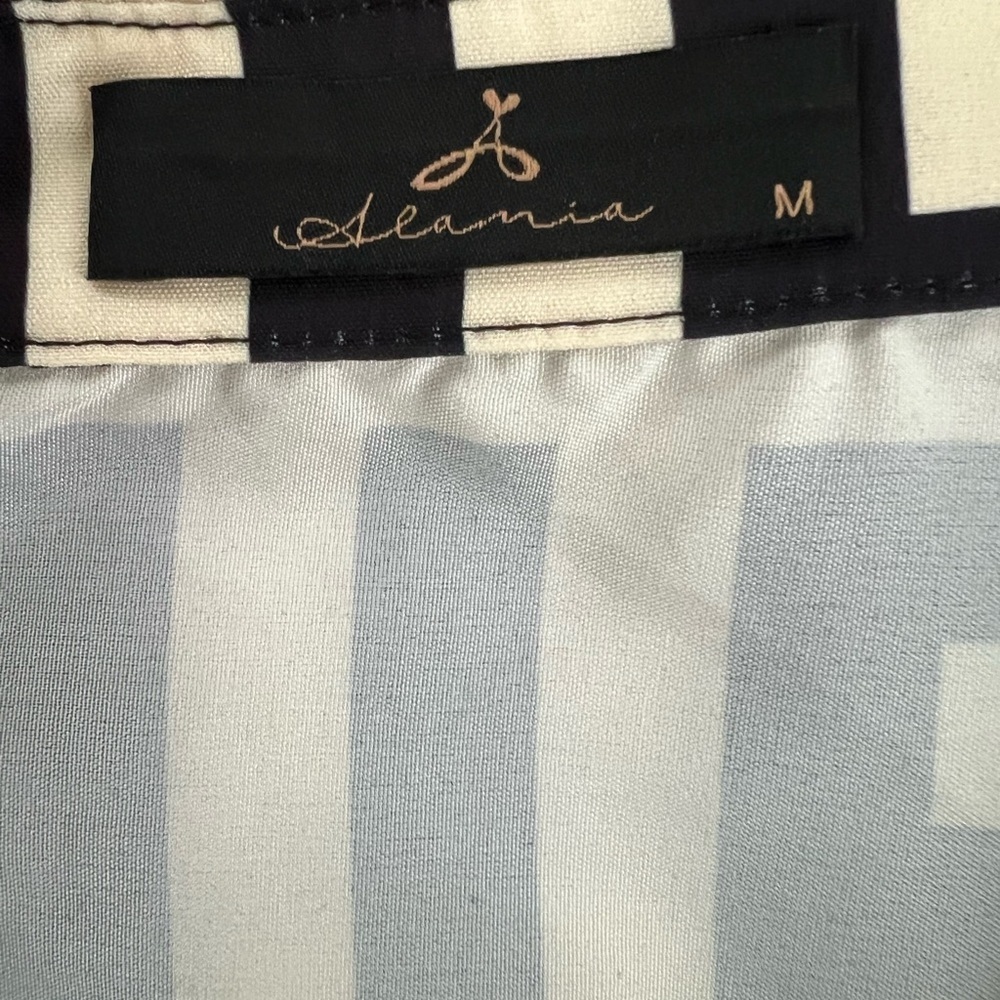 Alamia Black & Ivory Geometric Poet Long Sleeve Blouse, size Med - Picture 10 of 11